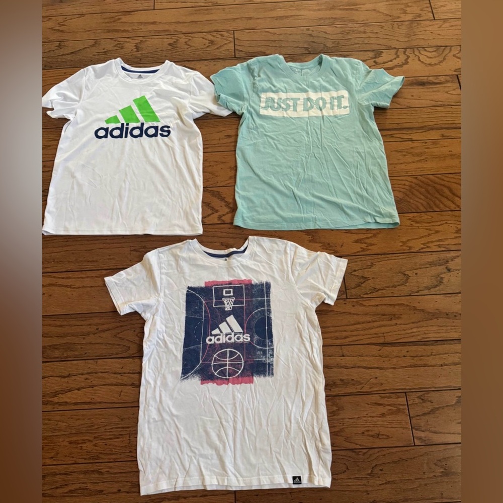 Boy’s Adidas Nike White Blue T-shirt Youth XL Bundle